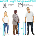 Vive Folding Cane - Foldable Walking Cane for Men, Women - Fold-up | Collapsible, Lightweight, Adjustable, Portable Hand Walking Stick - Balancing Mobility Aid - Sleek, Comfortable