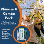 Rhinase X Combo Pack - Nasal Gel (30g) & Spray (30ml) for Complete Nasal Relief from: Dryness, Congestion, Post Nasal Drip, and Allergies. Retain Moisture for Dry Nose Relief