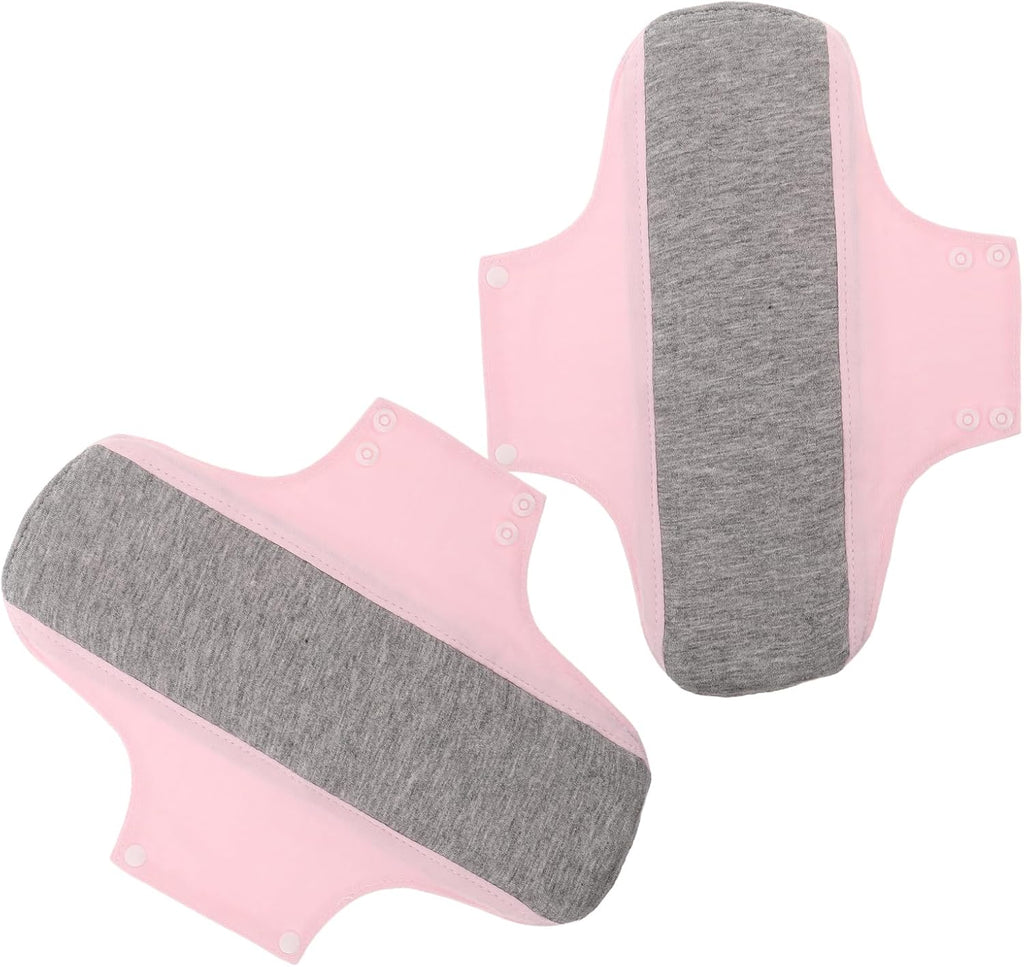 2Pcs Leakproof Postpartum Maternity Pads Washable Cotton Liners Breathable Absorbent Sanitary Napkins for Overnight Postnatal Female Incontinence