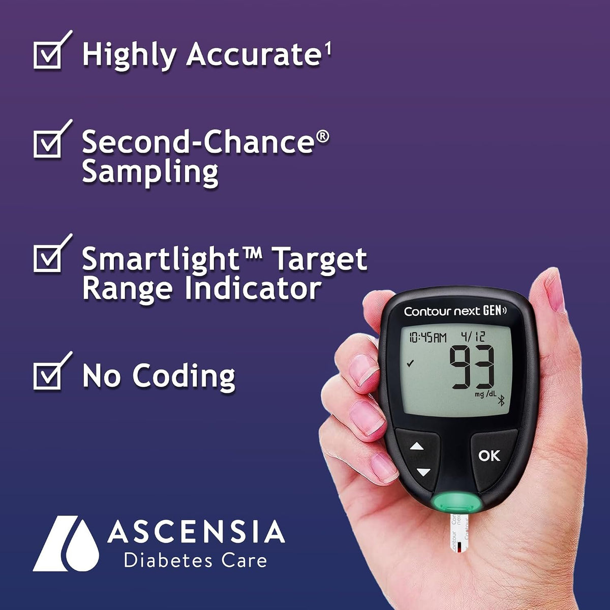 Ascensia CONTOUR NEXT GEN Blood Glucose Monitor All in One Kit + 20 Strips | Includes 20 Test Strips, Accurate Blood Sugar Monitor, Easy-to-Use Glucose Meter, Portable, Reliable Diabetes Testing Kit