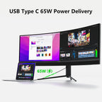 INNOCN 45C1R 45" 5K2K 5120 x 1440p Ultrawide Curved Gaming Monitor, R1500, HDR400, USB Type-C 90W Power Delivery, PIP/PBP, Built-in Speaker, Height Adjustable, Black