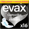 Evax Cottonlike Extra Night Pads with Wings, 16 Count, Up to 100% Clean Nights
