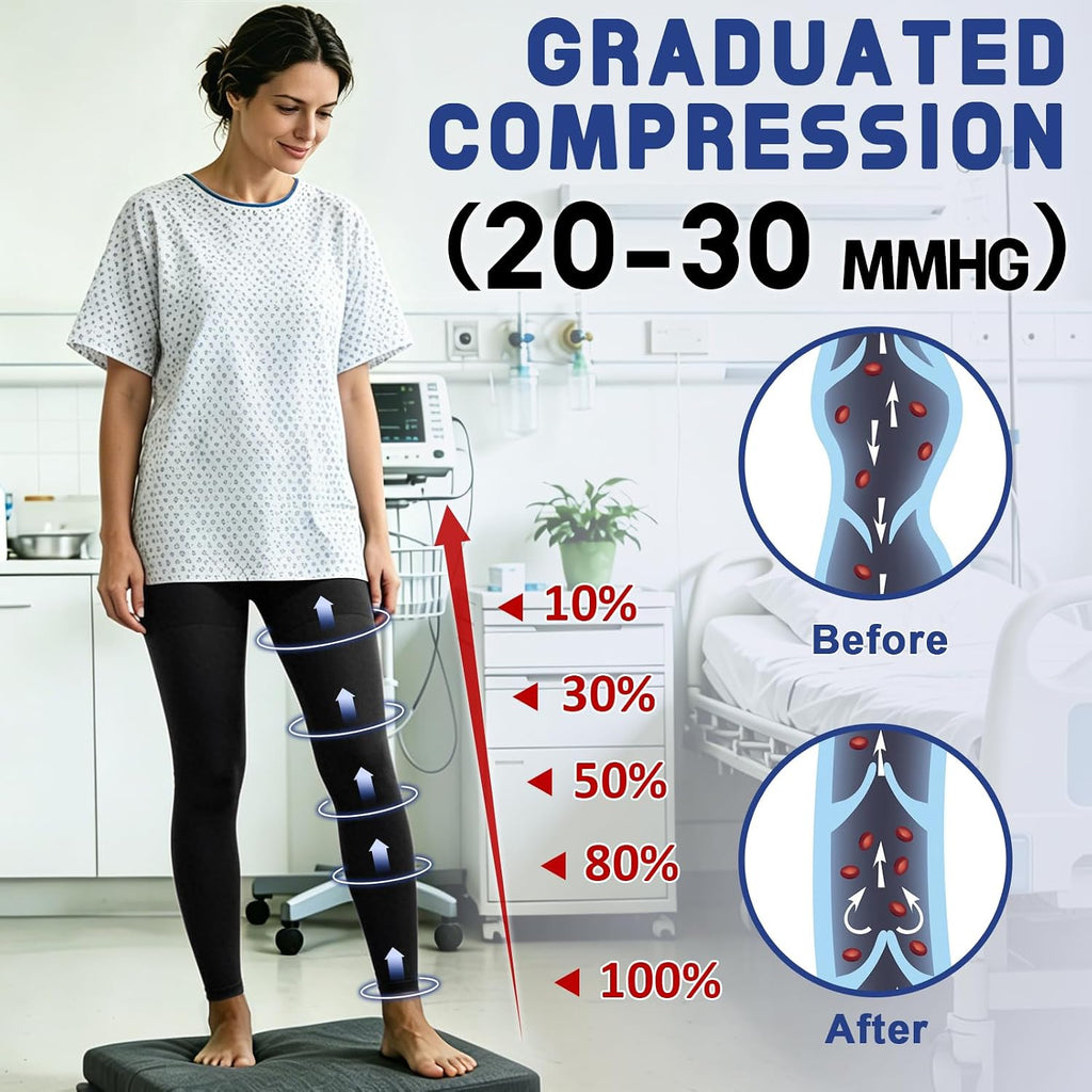 beister Compression Pantyhose 20-30 mmHg, Medical Leggings Footless Women | Firm Graduated Support; Tired, Heavy Legs; Eases Circulation; Edema; Varicose Veins; Travel; Recovery; Opaque Comfort