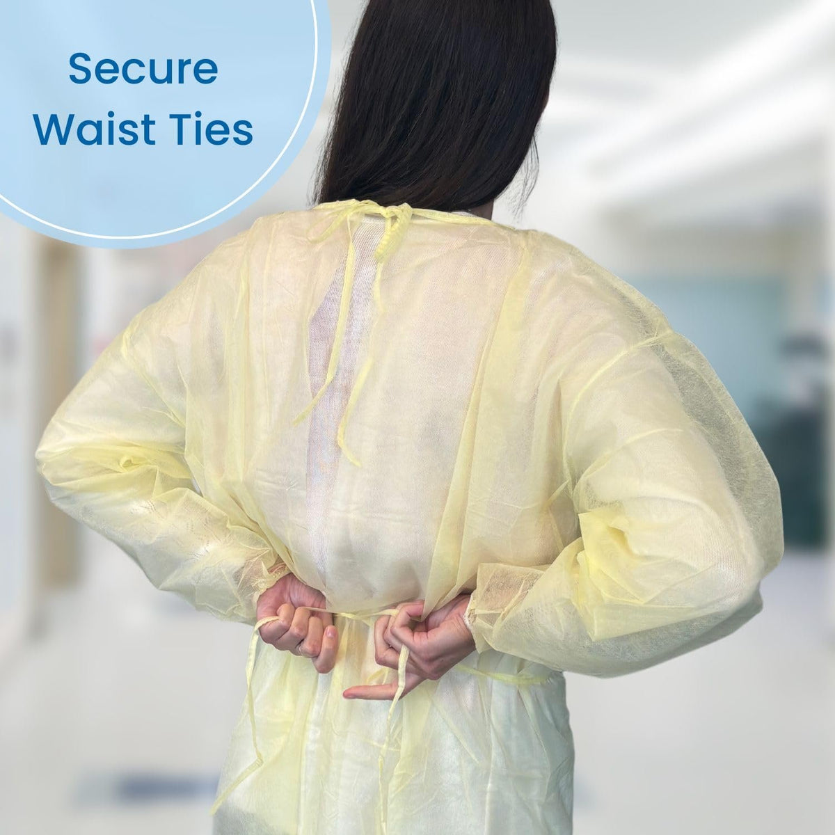 HCS PPE Gowns, Disposable, Medical, Yellow Cover Isolation Gown