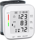 MMIZOO Wrist Blood Pressure Monitor BP Machine with Carrying Case White | FDA Cleared, Large LCD Display, Automatic 99x2 Sets Time Stamped Memory, Adjustable Cuff (5.31-7.68"), For Home/Travel Use