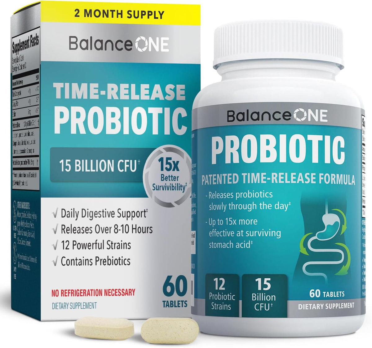 Lactobacillus Plantarum Acidophilus Probiotic Supplements 15 ml 60 tablets