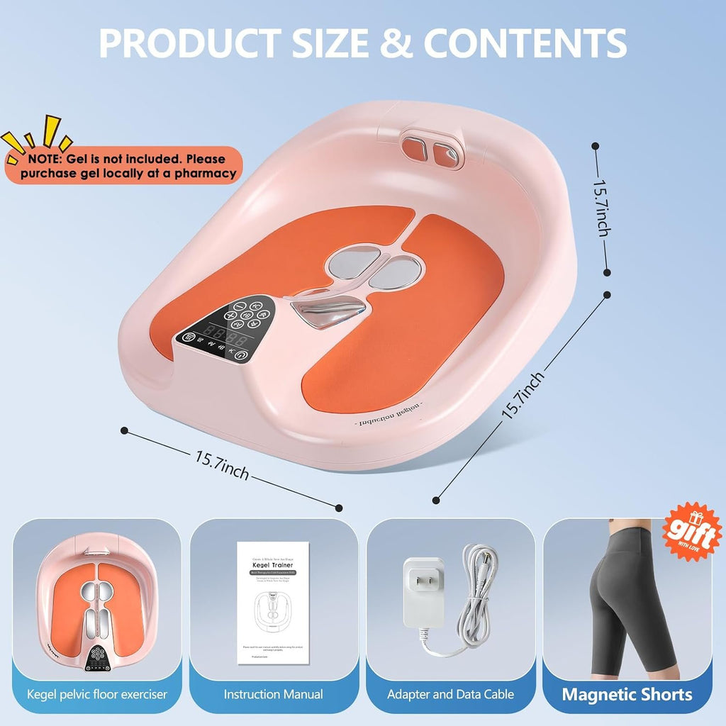 Portable Pelvic Floor Muscle Trainer, Kegel Exerciser for Postpartum Recovery & Bladder Control, Non-Invasive Pelvic Toner for Women and Men, Home Use