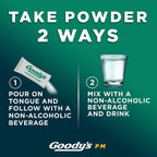 Goody's PM Nighttime Powder, Pain Reliever & Sleep Aid, 16 Count | Fast Pain Relief, Dual Action with Acetaminophen & Diphenhydramine, Headache Relief, Caffeine-Free, Unflavored, Dissolve Pack