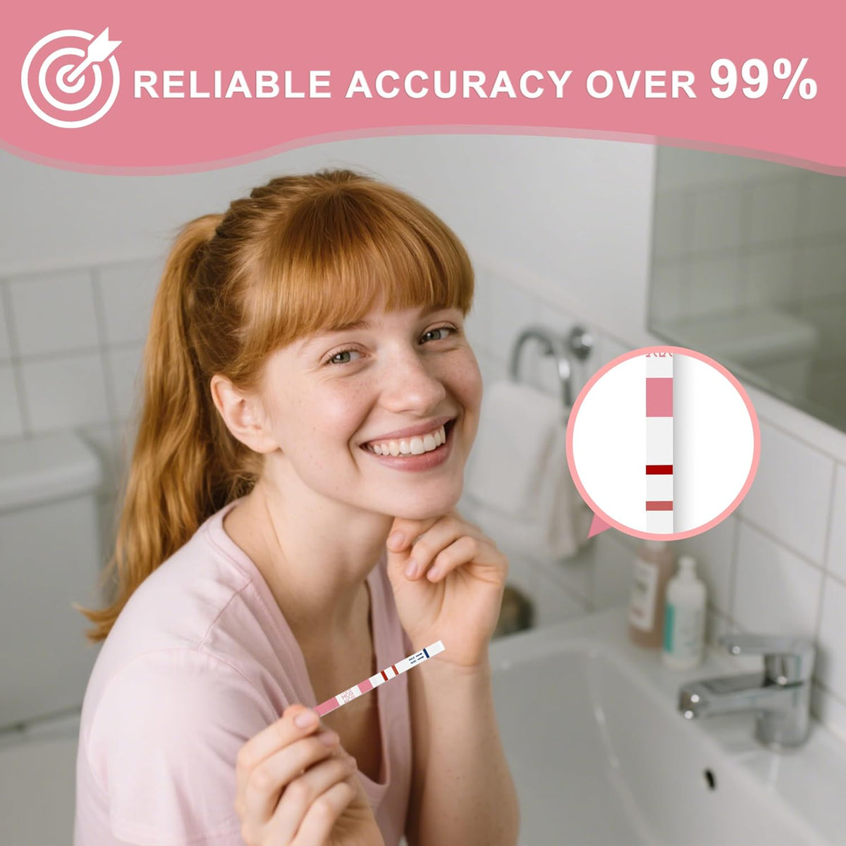 Pregnancy Test Strips with Urine Cups, hCG Detection Home Pregnancy Tests, Sensitive & Over 99% Accurate, 20 Count Individually Wrapped, Rapid hCG Test Strips, 5mm Wider 25mIU/mL