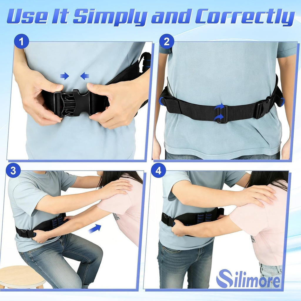 Gait Belt for Seniors, Transfer Belt with 7 Handles