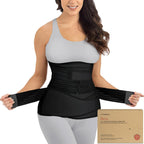 KeaBabies 3 in 1 Postpartum Belly Support Recovery Wrap - Belly Band for Postnatal, Pregnancy, Maternity - Girdles for Women Body Shaper (Midnight Black, M/L)