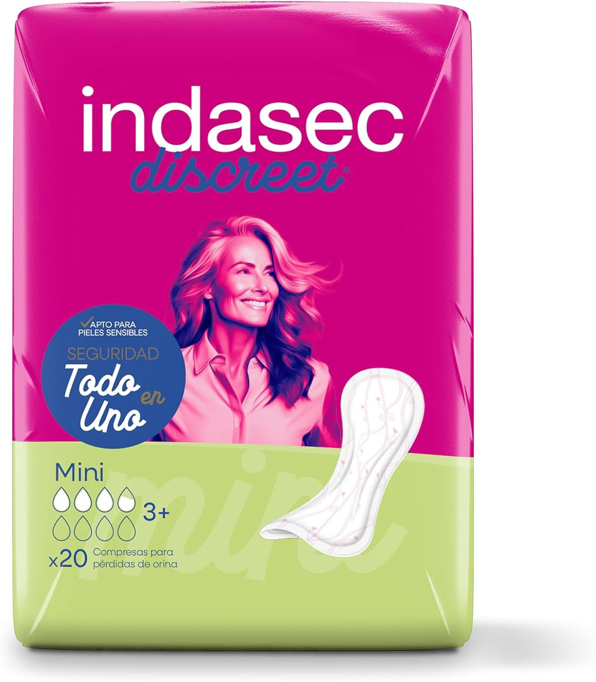 Indasec Discreet Mini, 20 Count (Packaging May Vary)