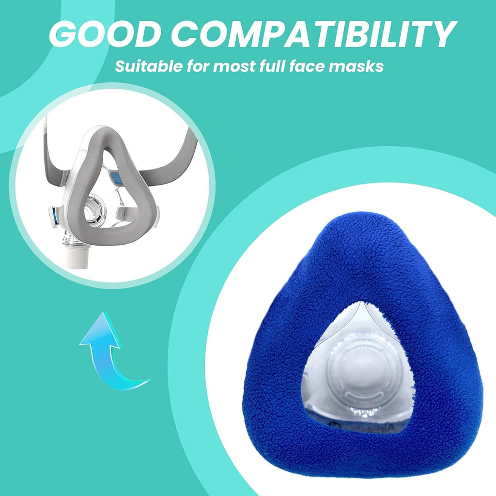 NATAKU 4-Pack Medium CPAP' Mask Liners Complitable for Resmed F20 Full Face Mask Cushions, Ultra-Soft Micro-Fleece Reduces Air Leaks & Pressure Marks, Reusable Mask Covers, Breathable for All-Night