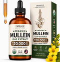 Mullein Drops for Lungs – USDA Organic Mullein Leaf Extract for Lungs & Bronchial Cleanse - Mucus Relief & Lung Detox - for Smokers & Allergy Sufferers - Made in USA - 4oz Tincture