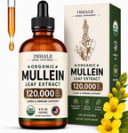 Mullein Drops for Lungs – USDA Organic Mullein Leaf Extract for Lungs & Bronchial Cleanse - Mucus Relief & Lung Detox - for Smokers & Allergy Sufferers - Made in USA - 4oz Tincture
