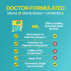 Culturelle Kids Probiotics + Electrolytes, Strawberry Lemonade, 30 Packets