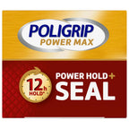 Poligrip Power Max Power Hold plus Seal Denture Adhesive Cream, Denture Cream for Secure Hold and Food Seal, Flavor Free - 2.2 oz