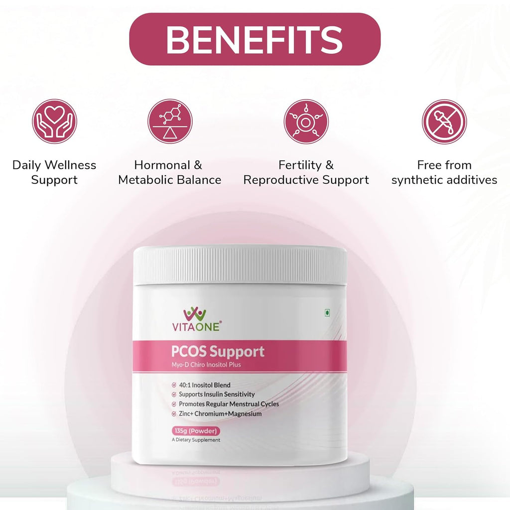 PCOS Support | Inositol & L-Arginine Blend for Women – 135g | Daily Wellness Supplement with Nutrients for Women’s Health | Unflavoured Powder | No Added Sugar or Fillers