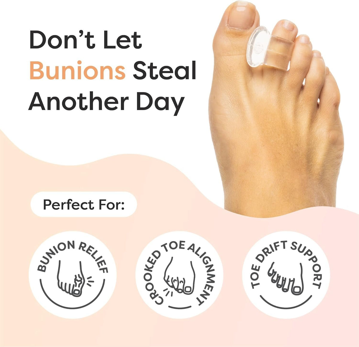ZenToes Gel Toe Spacers for Bunions & Overlapping Toes, 4 Count