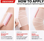 FRESINIDER Premium Elastic Bandage Wrap 5 Inch, 6 Pack, Hook and Loop | Wide 5-Inch Cotton Compression Wrap for Knee, Shoulder and Thigh; Firm Support for Sprains, Swelling and Sports Recovery.