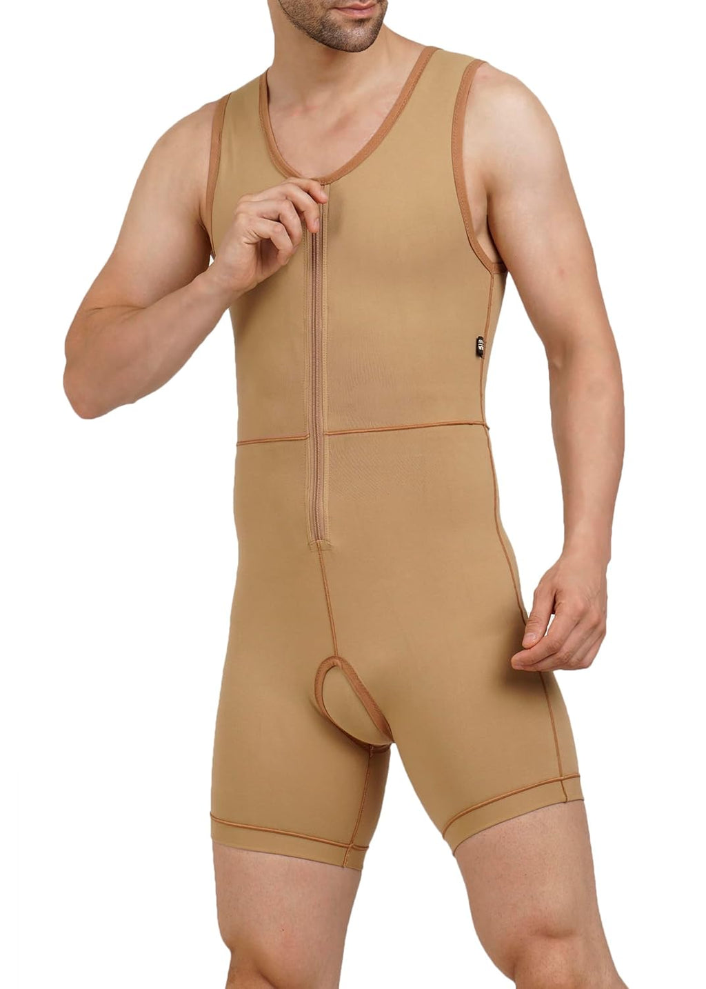 Medical Compression Bodysuit for Men upto Mid-Thigh | SLEEVELESS | HIGH COMPRESSION | Medical Compression Garment | Full Body Shapewear | Post Surgical Support
