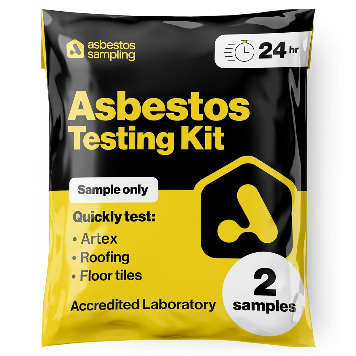 Asbestos Sample Kit (2 Samples) Includes 24 Hour Lab Test Fee, Instructions, Return Shipping
