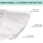 White Disposable Face Masks 100 Pcs White Face Mask 3 Ply Protection Masks