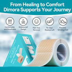 Dimora Silicone Tape 1 Roll, 1.6 x 59 Inch | Hypoallergenic, For Sensitive Skin, Pain-Free Removal, Easy Tear Precut, Waterproof