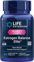 Life Extension Estrogen Balance Elite, Menopause Support Supplement, Hormone Balance, hot Flashes, Night Sweats, Vaginal Dryness, Gluten-Free, Non-GMO, Vegetarian, 60 Tablets.