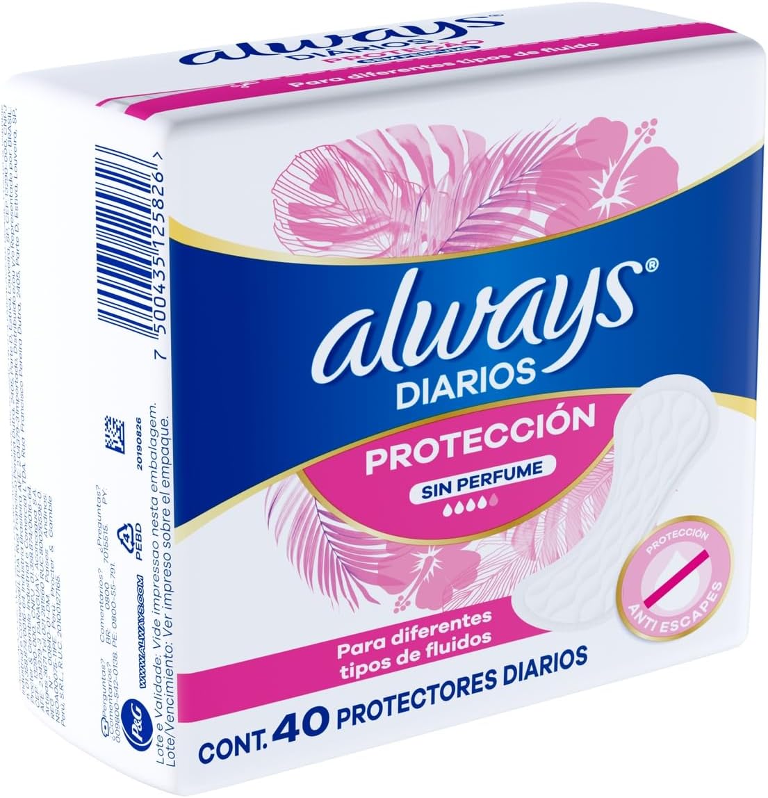 Always Panty Liners Fragrance-Free 40 pieces