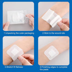 30 PCS Adhesive Wound Dressing, Non-Woven Sterile Pads with Waterproof Protection for Showers and Daily Activities, 10cm x 10cm Size for Cuts, Burns and Post-Surgical Care