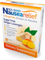 Sea-Band Sugar Free Ginger Travel Lozenges for Motion Sickness 24 Pieces | Morning sickness relief, drug free, HSA/FSA approved, 24 lozenges, sugar free