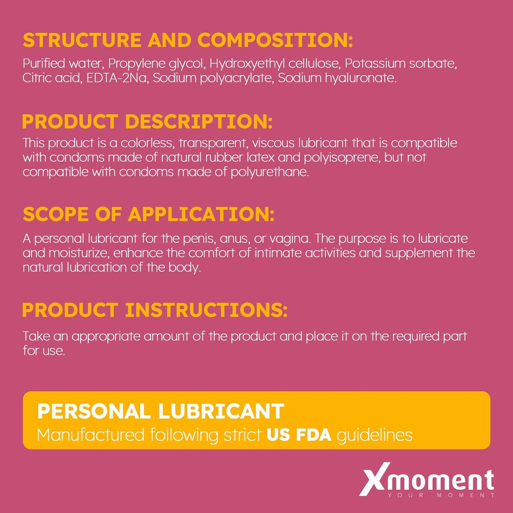 pH Balanced Water-Based Lube Without Glycerin & Parabens, Hydrating Personal Lubricant for Men, Women & Couples Vaginal & Anal Sex, Long-Lasting & Ultra Smooth Lubricants for Privacy and Toys