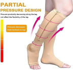 Medical Zipper Compression Socks – Open Toe Knee High Stockings for Edema, Swollen Legs, Varicose Veins & Daily Support , Leg Pain Relief, Travel Stockings for Men & Women (1 PCS)