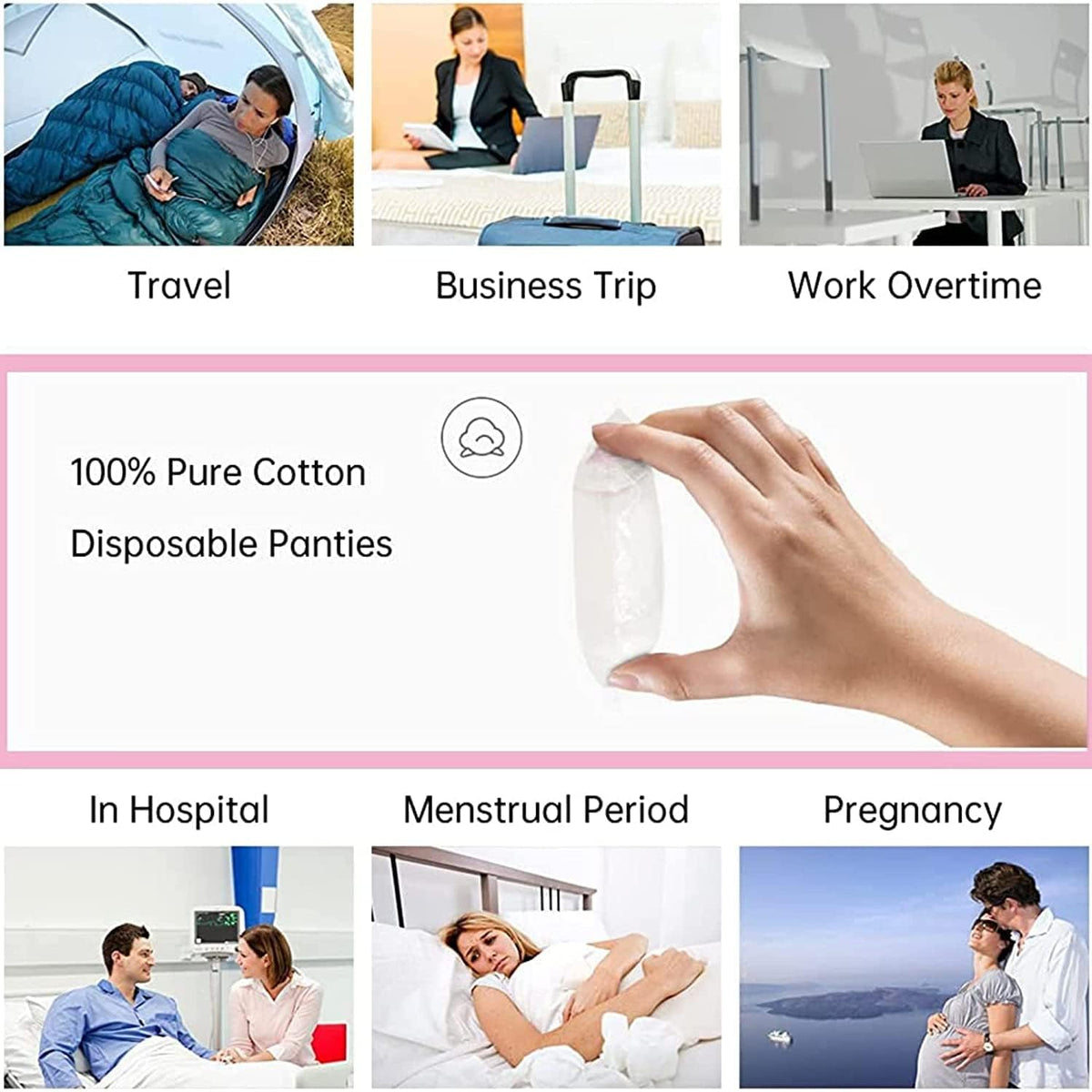 Disposable Panties for Women Travel Maternity Spa Saloon Innerwear use and Throw Panty Disposable Panty (Pack of 10) White