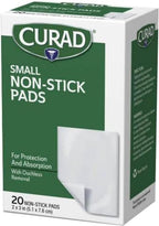 Curad Non-Stick Pads, 2 X 3 Inch(5.1 x 7.6 cm), 20 Count | Supports Wound Care and First Aid, Absorbent and Breathable for Healing, Ouchless Removal, Can Be Cut to Fit, Polyester Pad