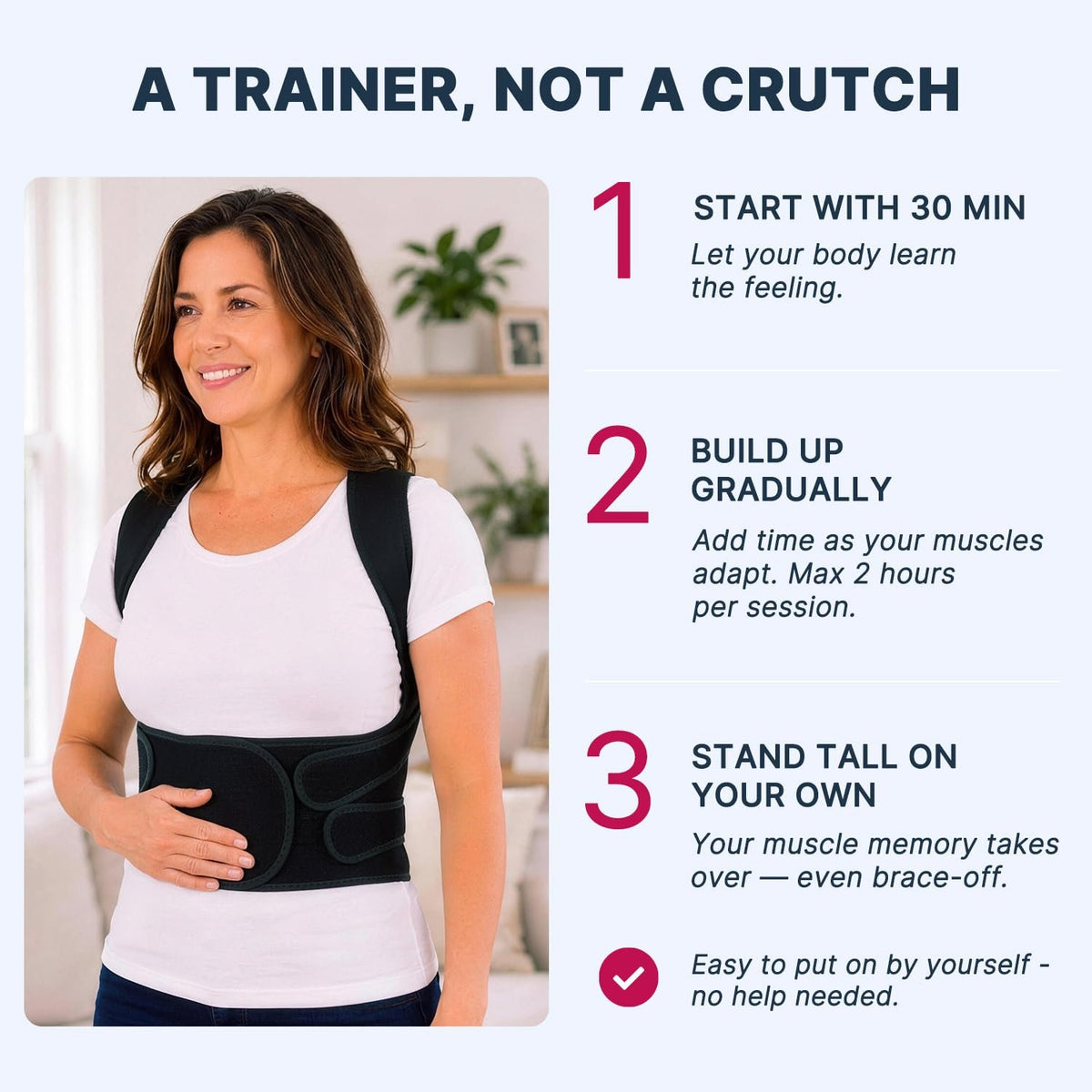 Fit Geno Posture Corrector for Women & Men, Back Shoulder Support Brace