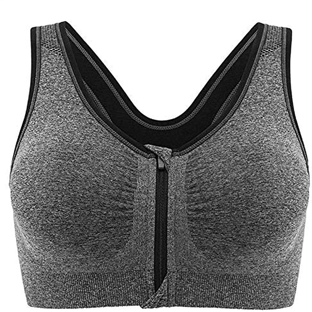 Women’s Front Zip Sports Bra with Removable Pads, High-Impact Support Active Top with Breathable Stretch Material, Secure Easy-Zip Design for Gym, Yoga, Running, Training