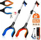 LEGENDONE 2 Pack 36" Magnetic Grabber Reacher Tool, Extra Long Reacher Grabbers, Easy Foldable Trash Pickup Tool, Heavy Duty 360° Claw Upper Grabber Picker for Senior, Health, Surgery Recovery