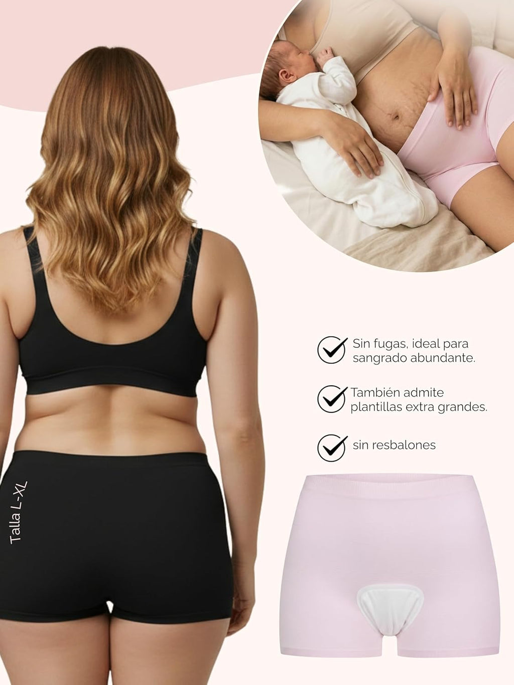 Herzmutter Postpartum Underwear - Pack of 7 - Postpartum Underwear - Post C-section - Briefs-Moms Panties - 9400