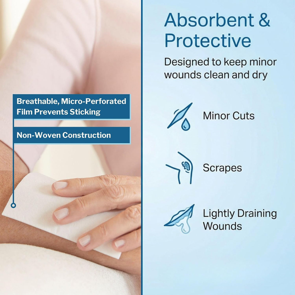 McKesson Non-Adherent Pads for Wounds, Sterile, 3 x 4 in, 100 ct