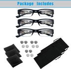 3 Pack Reading Glasses with Lights and Magnifier Reading Glasses with Lights in The Frame Bright Led Readers Magnifying Glass with Light for Men Women Led Readers Eyeglasses+1.5
