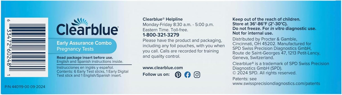Clearblue Early Pregnancy Test Kit, at-Home Pregnancy Test Kit for Women, hCG Hormone Pregnancy Tests with Easy-to-Read Results, 7 Tests
