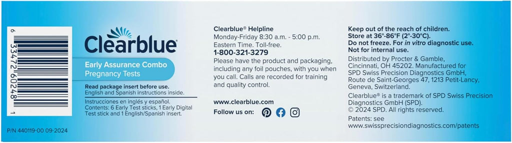 Clearblue Early Pregnancy Test Kit, At-Home Pregnancy Test Kit for Women, hCG Hormone Pregnancy Tests with Easy-to-Read Results, 7 Tests