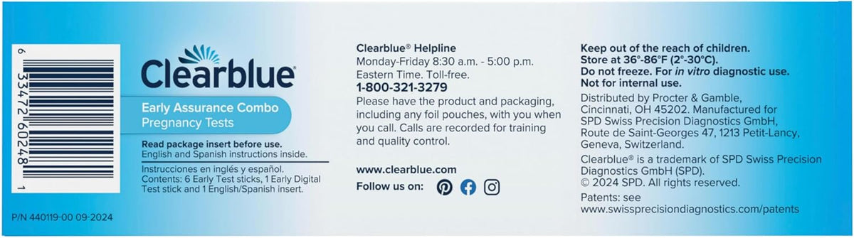 Clearblue Early Pregnancy Test Kit, At-Home Pregnancy Test Kit for Women, hCG Hormone Pregnancy Tests with Easy-to-Read Results, 7 Tests