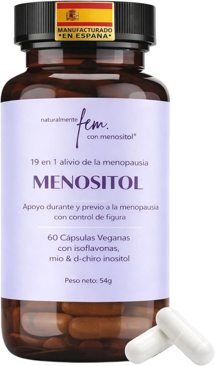 Inositol FEM Menositol 19 in 1 – Comprehensive Menopause Supplement with Myo-Inositol, D-Chiro and Natural Isoflavones – Hot Flashes and Menopausal Symptoms Relief – Women's Menopause Vitamins