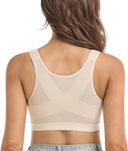 DotVol Basic Posture Corrector Bra with Front Closure Wide Straps Postoperative for Women