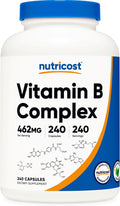 Nutricost Vitamin B Complex 462mg, 240 Capsules, with Vitamin C | Energy Complex