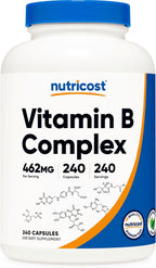 Nutricost Vitamin B Complex 462mg, 240 Capsules, with Vitamin C | Energy Complex