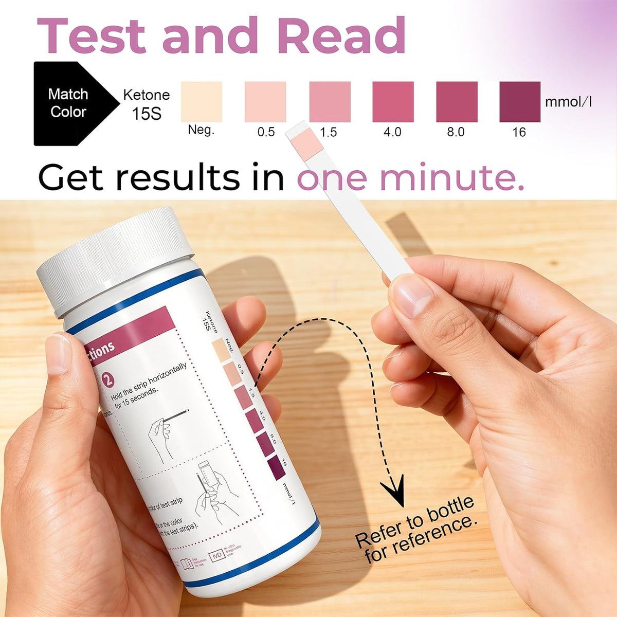 200ct Ketone Test Strips, Keto Strips Urine Test, Ketosis Test Strips